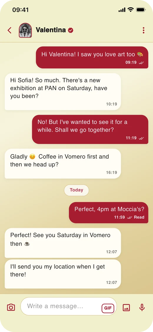A conversation on Kumi planning an afternoon together